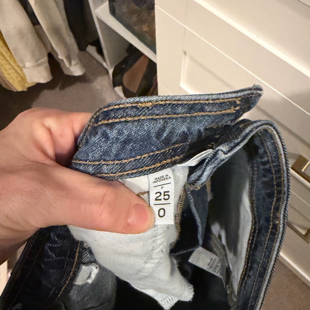 LOFT Dark Blue Barrel Leg Jeans - Picture 7 of 8